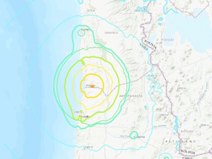 Un terremoto de magnitud 6,5 sacudió el norte de Chile, su epicentro se encuentra al norte de la ciudad de Tocopilla