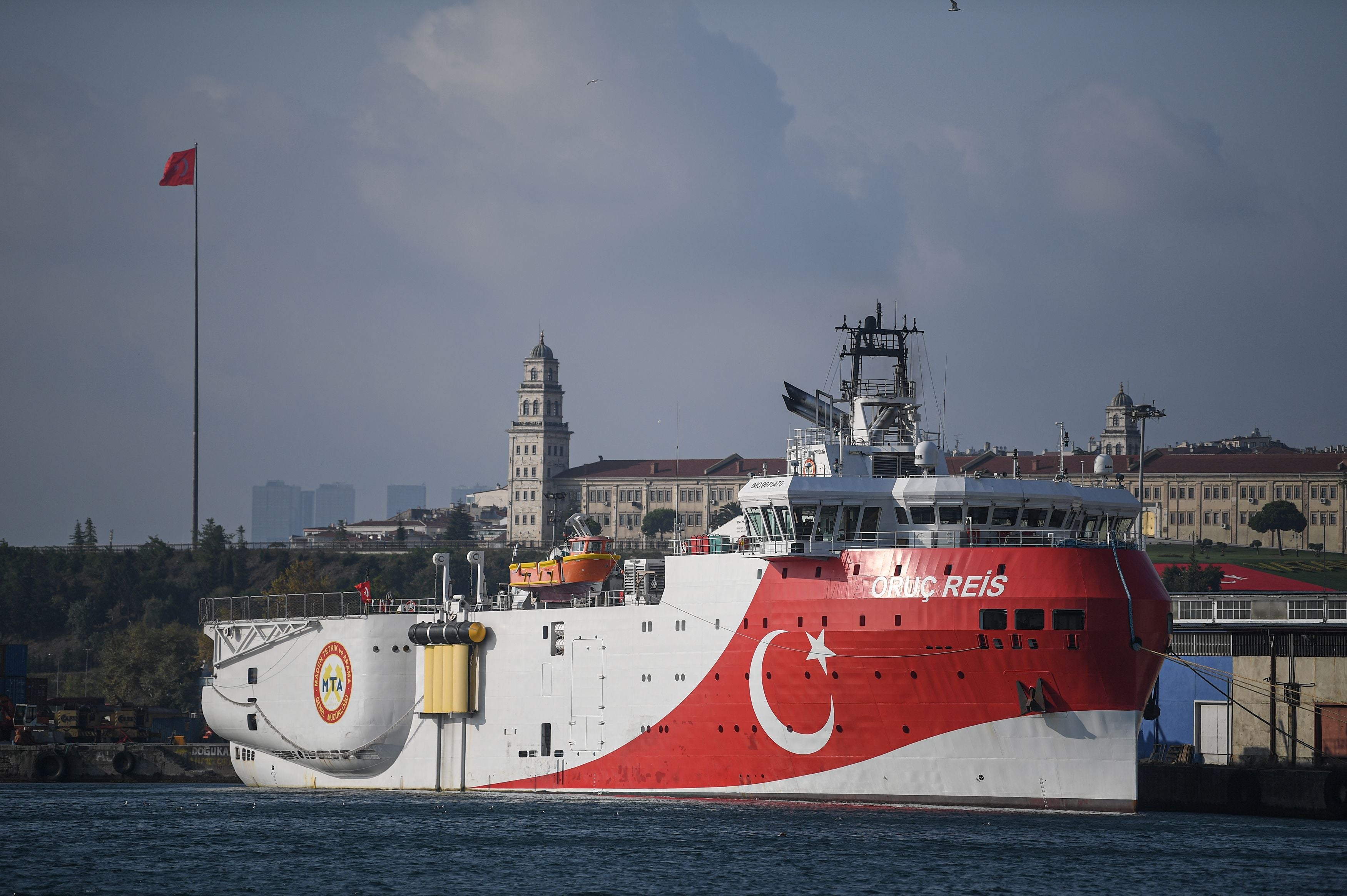 El barco de exploración turco Oruc Reis. Agosto, 2019.