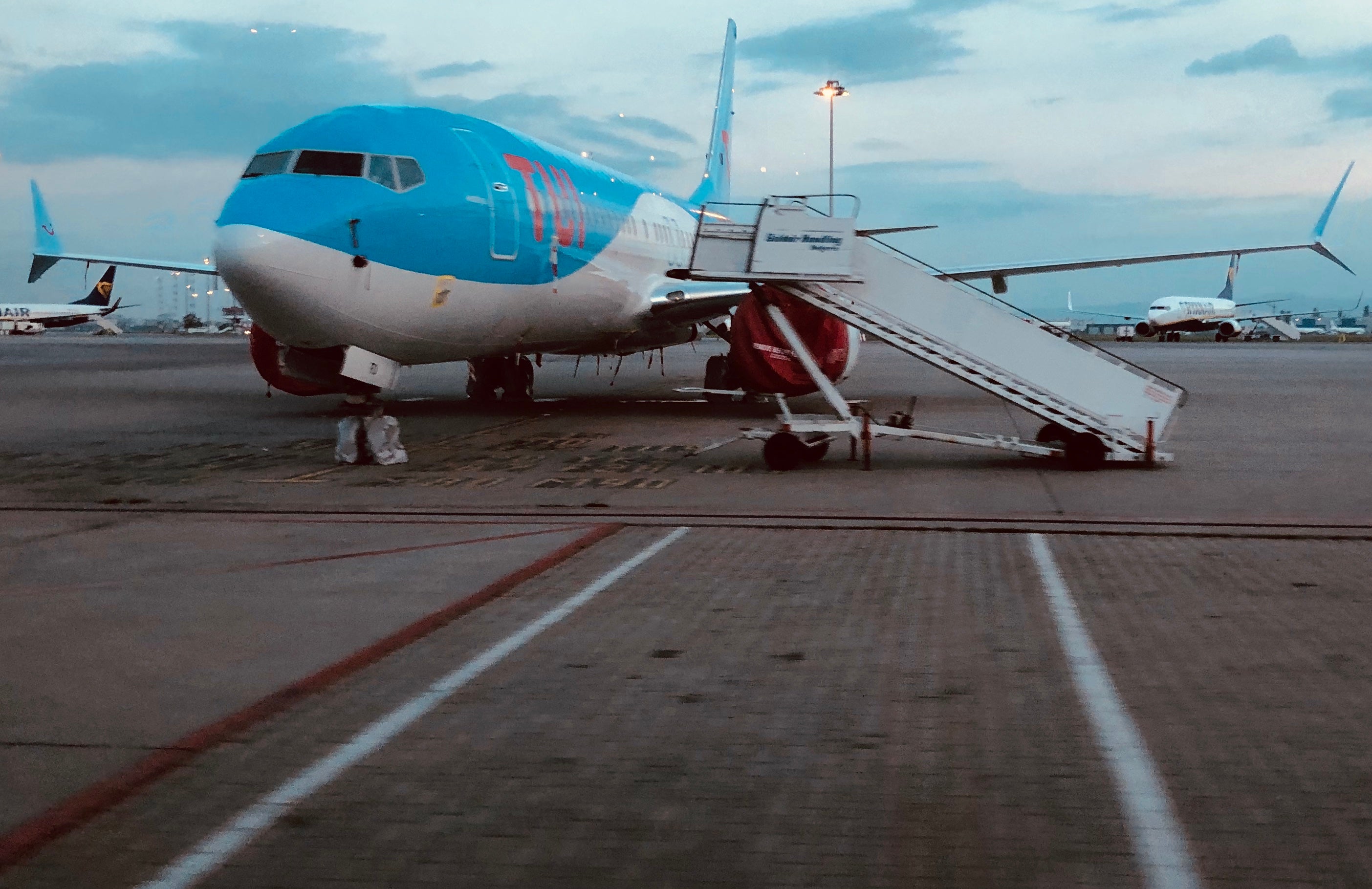 Parado en tierra: un Boeing 737 Max de Tui Airways.