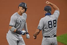 MLB: Los Yanquis demuestran su poder ofensivo y apalean a los Indios