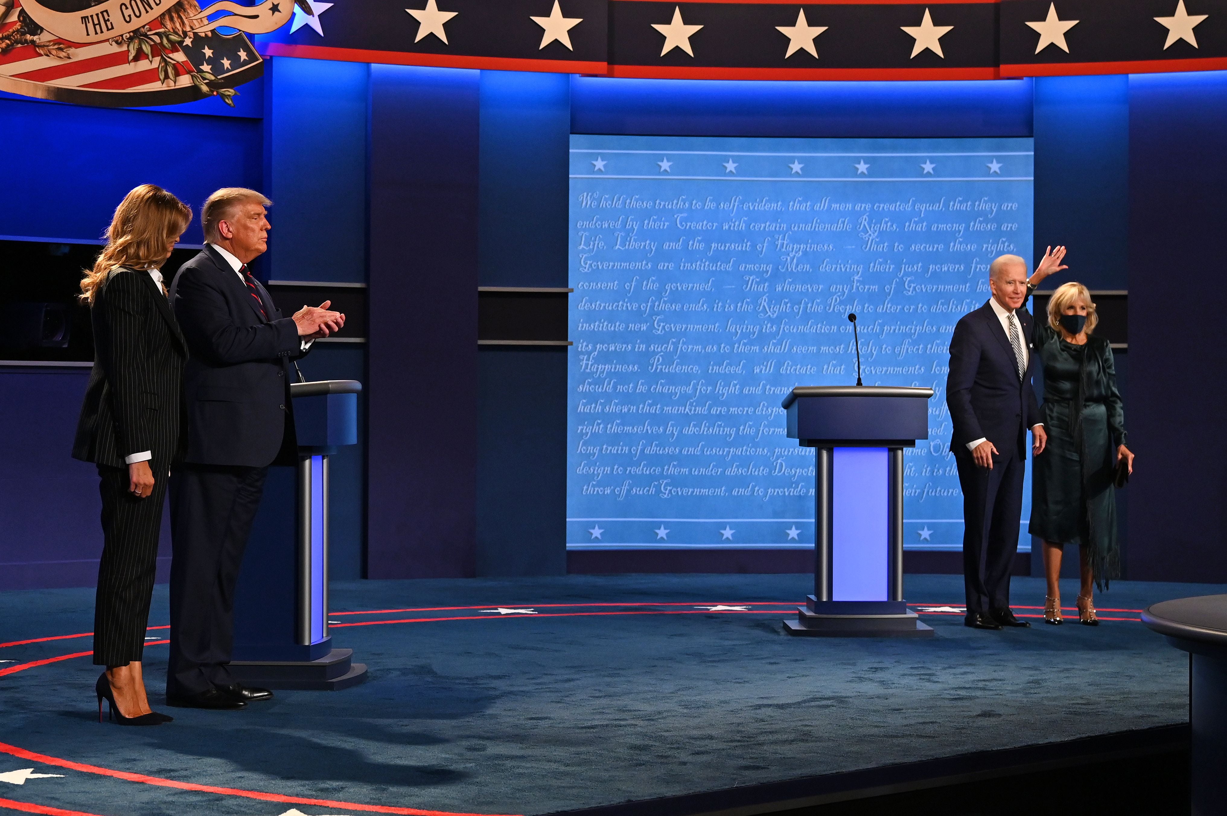 Joe Biden y Donald Trump en el primer debate presidencial.