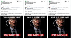 Campaña de Trump impulsa anuncios de Facebook con imagen alterada de Biden durante el debate