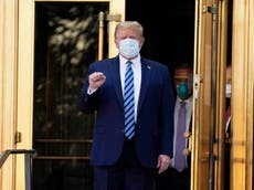 Trump sale de Walter Reed incluso cuando el médico dice que aún no está ‘fuera de peligro’
