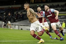 Golazo de Lanzini amarga regreso de Bale con Tottenham