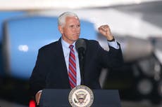 Pence continúa en campaña a pesar de que personal dio positivo a Covid