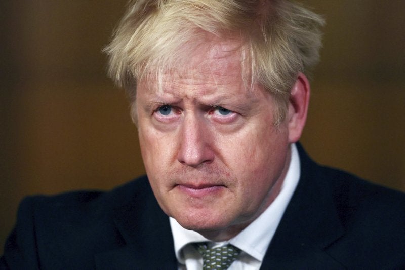 El primer ministro británico Boris Johnson en una foto tomada en Londres el 22 de octubre del 2020