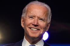 Joe Biden prepara su discurso de victoria en Delaware