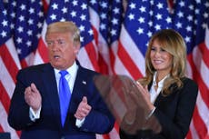 Melania Trump respalda la teoría de fraude electoral de su esposo