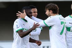 Sassuolo, nuevo líder provisional de la Serie A