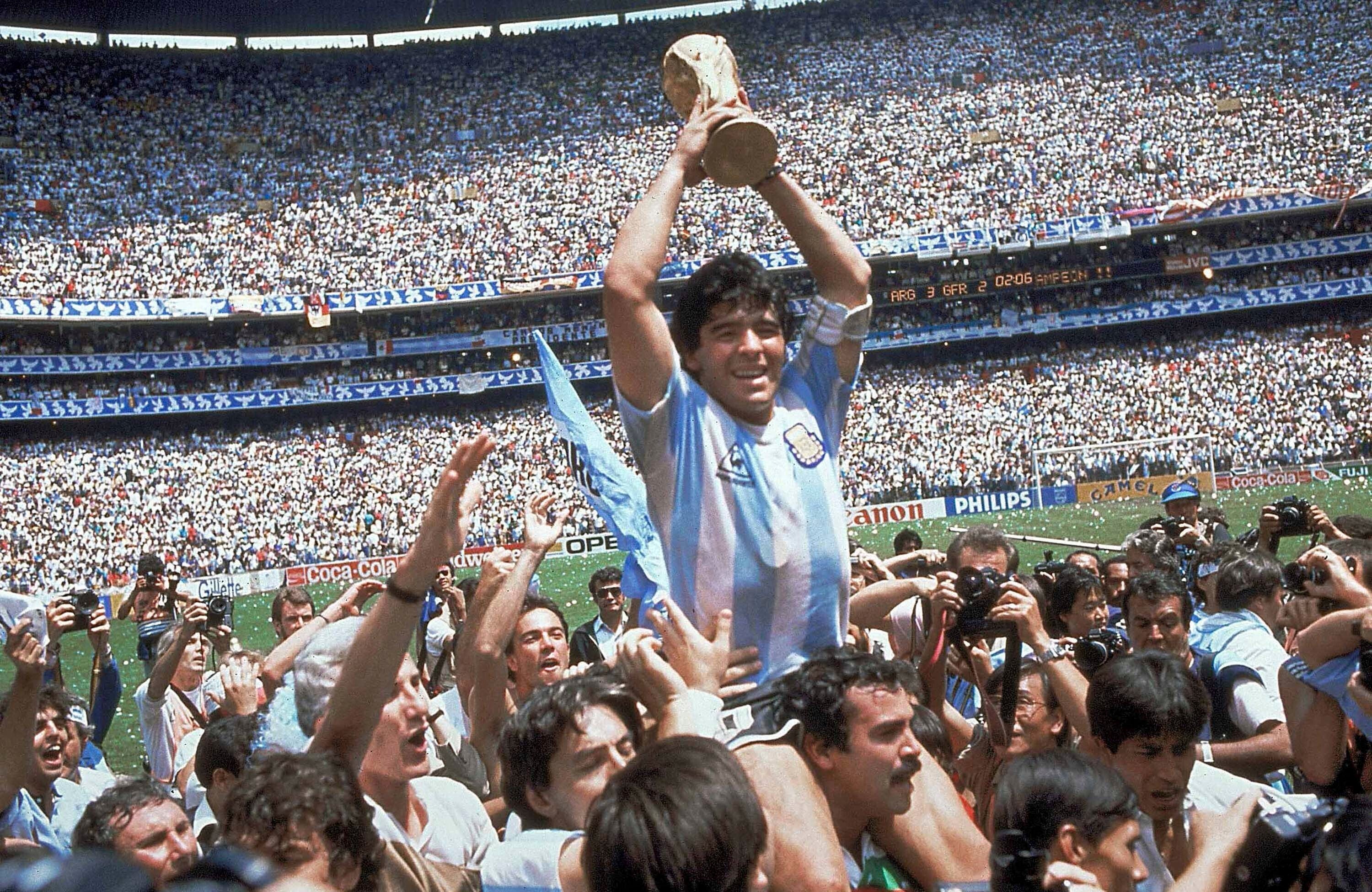Diego Maradona led Argentina to World Cup glory in 1986