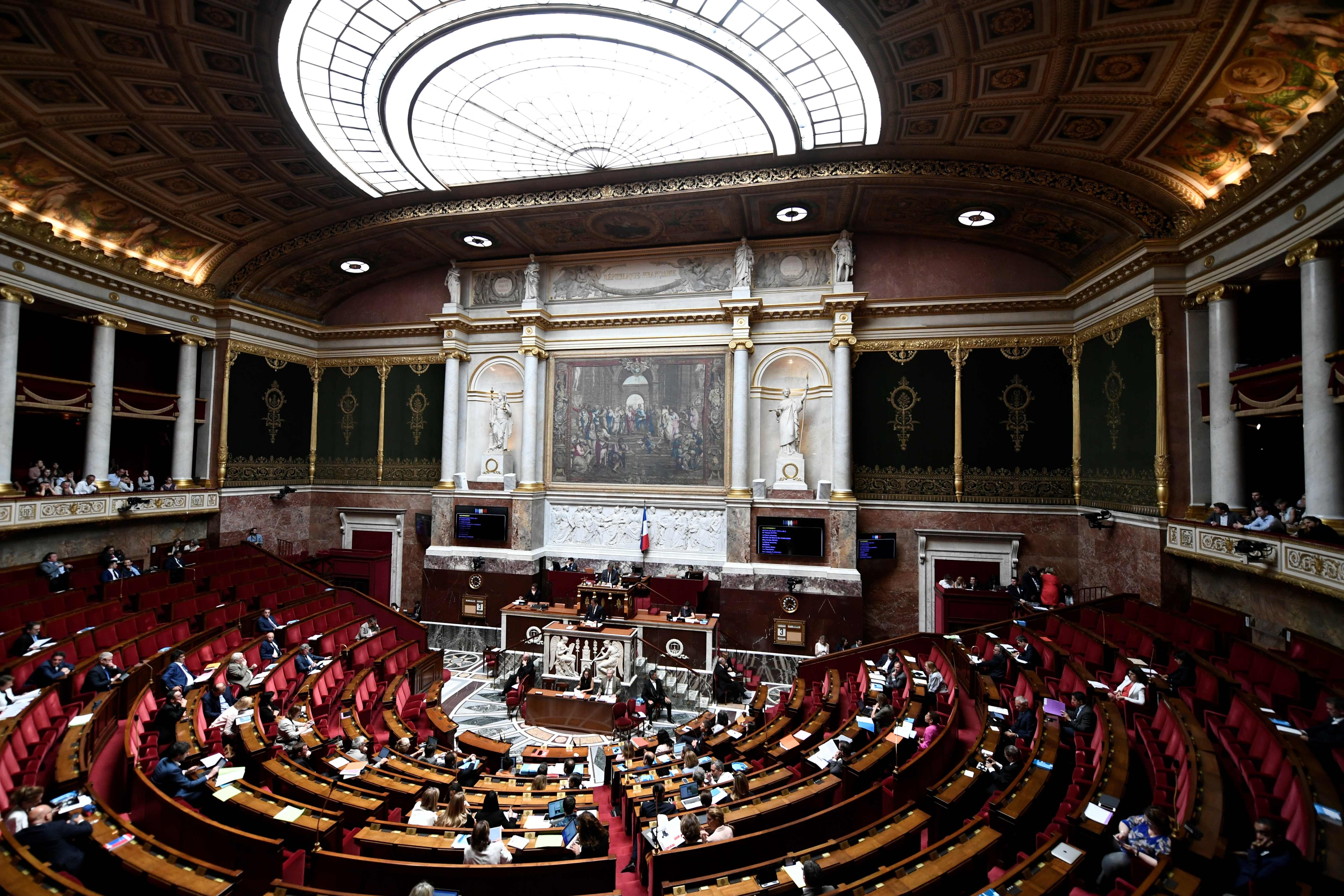 Vista general de una sesión de la Asamblea Nacional francesa en París el 3 de julio de 2019.