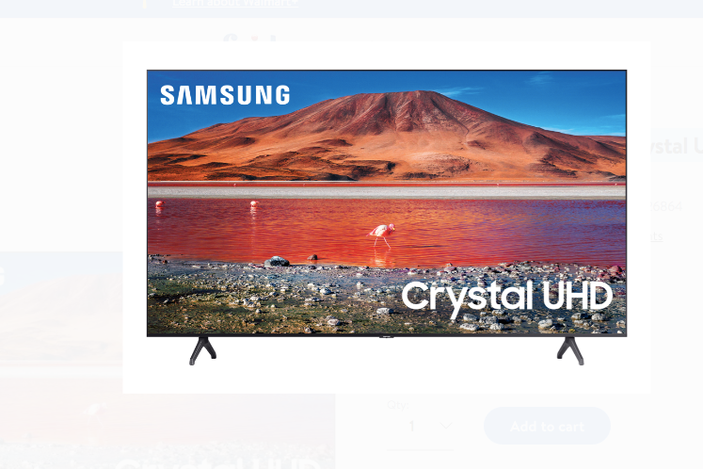 58" Class 4K Crystal UHD (2160P) LED Smart TV with HDR UN58TU7000 2020