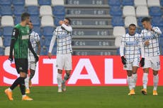 Inter acaba con el invicto sorpresivo de Sassuolo