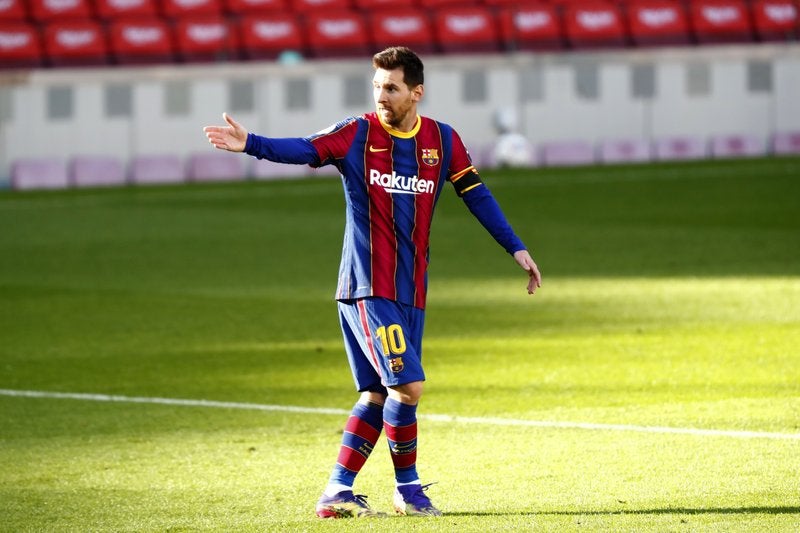 El delantero argentino del Barcelona Lionel Messi durante el partido contra Osasuna.