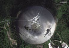 Se derrumba el legendario telescopio de Arecibo en Puerto Rico