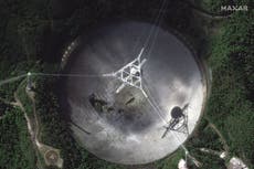 Se derrumba el legendario telescopio de Arecibo en Puerto Rico