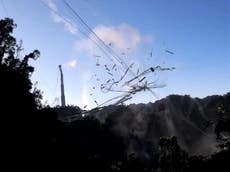 Video del colapso del Observatorio de Arecibo capturado por un dron