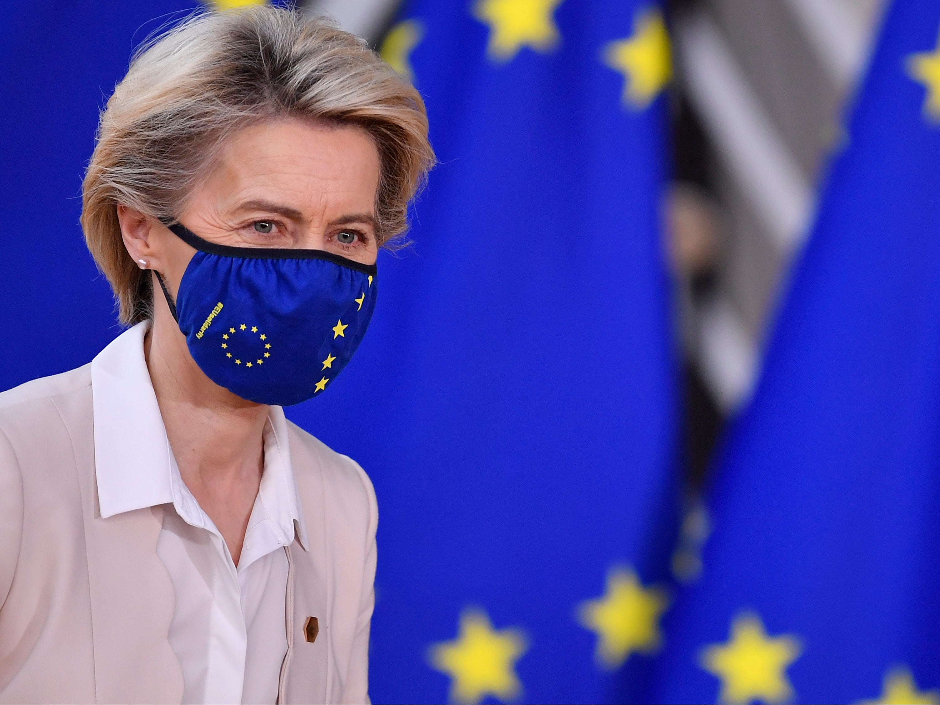 Ursula von der Leyen en la cumbre de la UE en Bruselas.