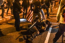 Cuatro apuñalados y un disparo en manifestaciones pro-Trump