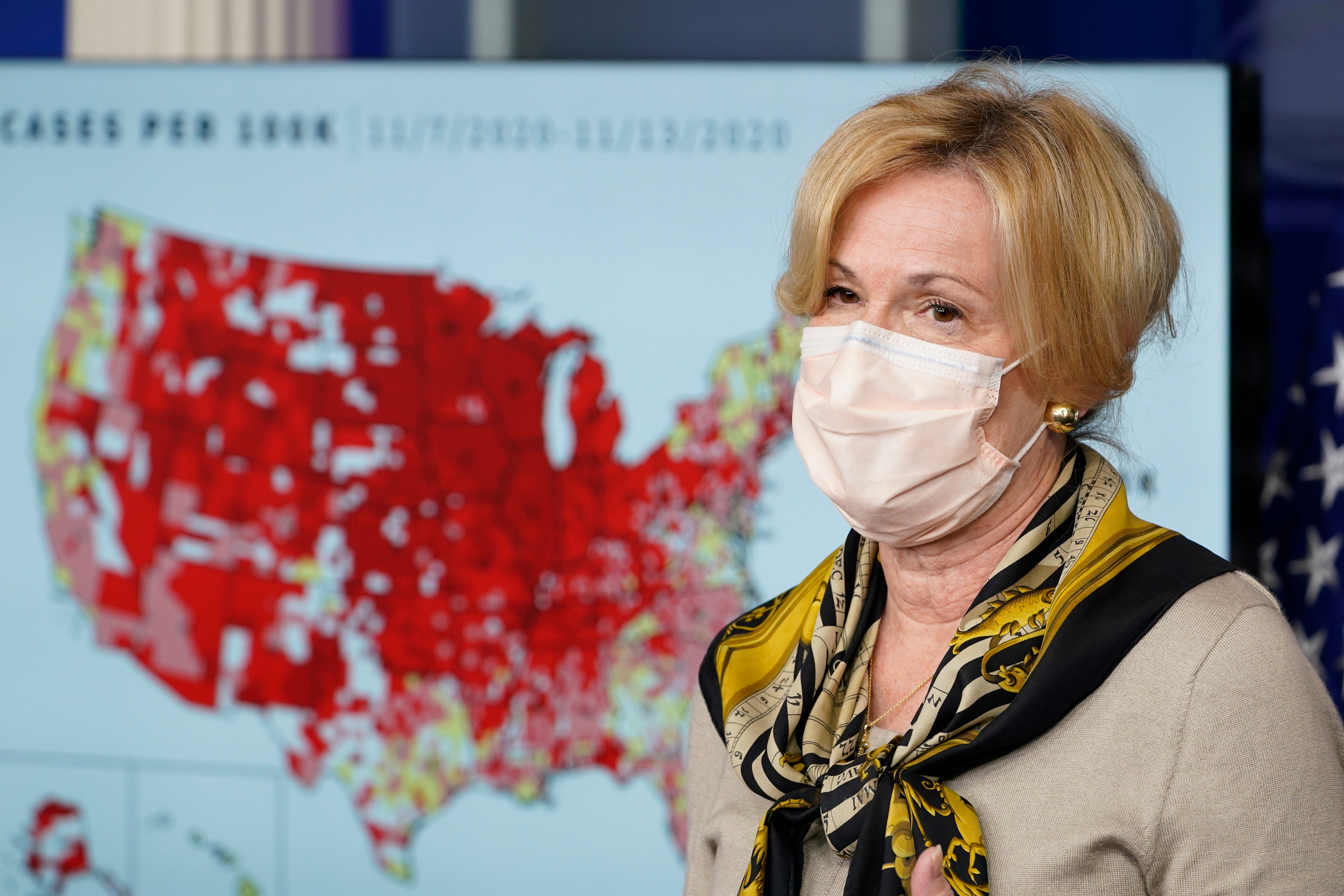 Fotografía de archivo del 19 de noviembre de 2020 de la coordinadora de la respuesta al coronavirus de la Casa Blanca, doctora Deborah Birx, durante una conferencia de prensa en la Casa Blanca en Washington.&nbsp;