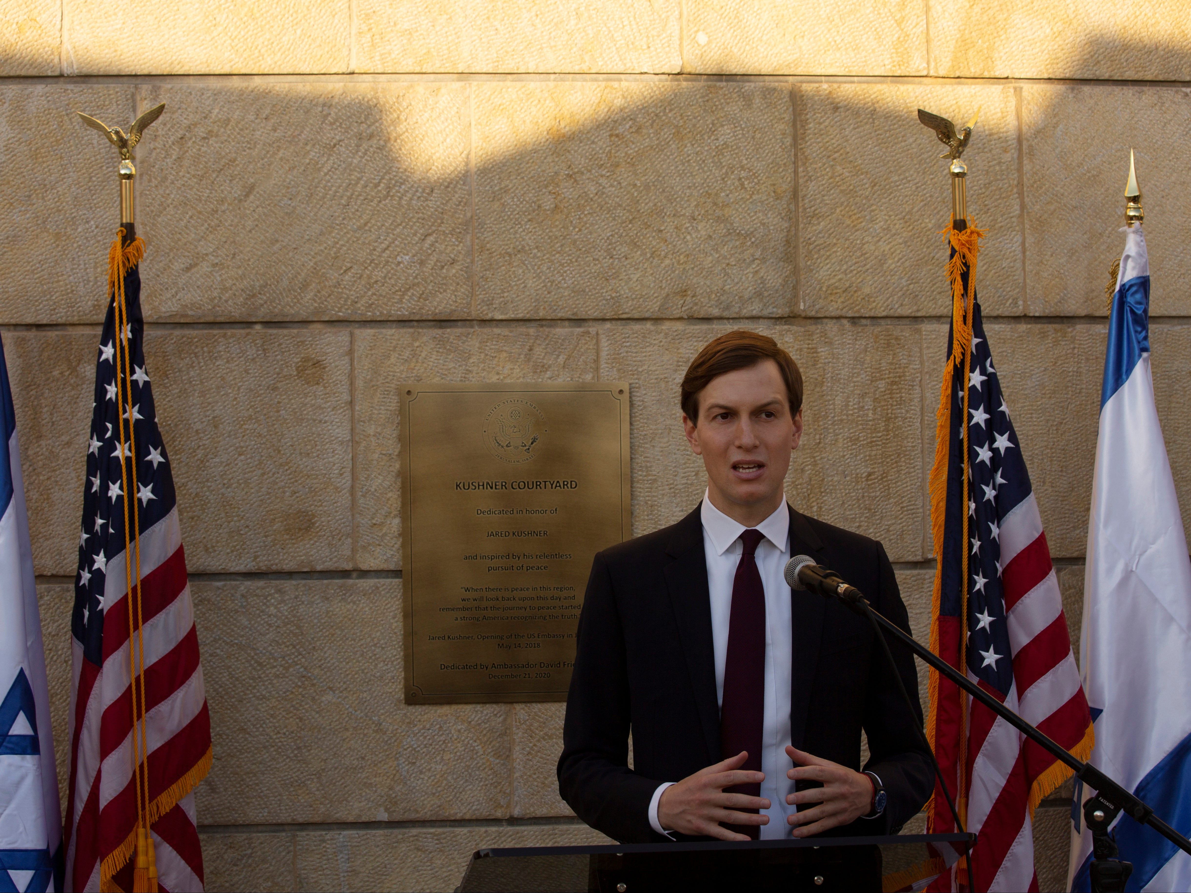 Kushner es homenajeado en la embajada de Estados Unidos en Jerusalén