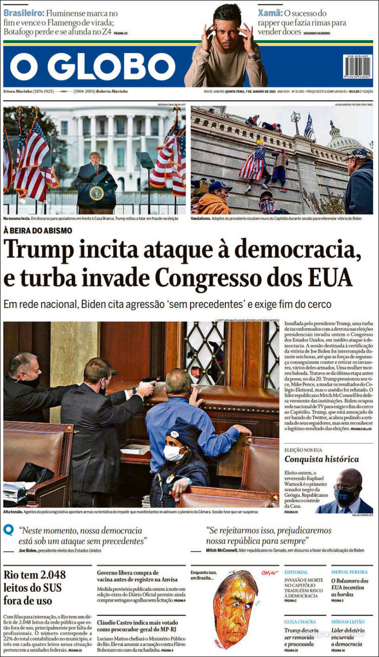 O Globo se auto despreció con la frase: "Estados Unidos ha caído al nivel de los países latinoamericanos"