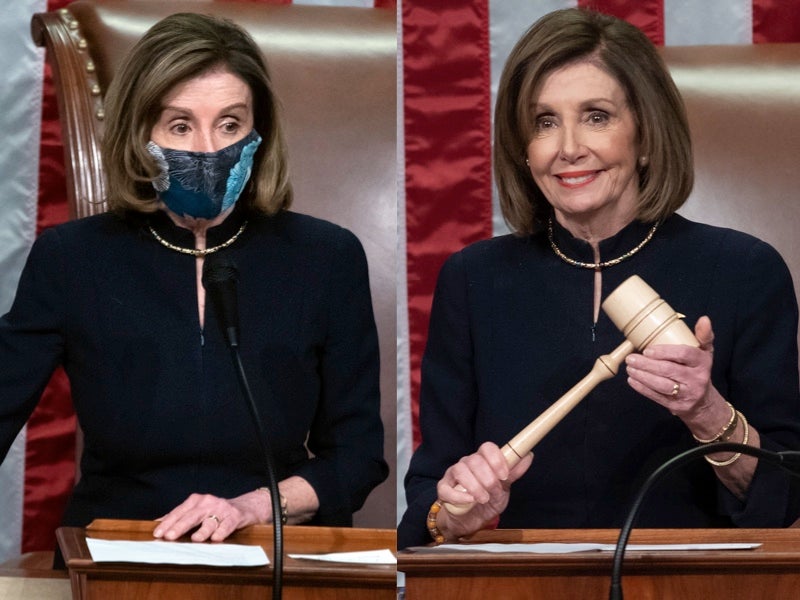 Pelosi repite “outfit” de 2019 en votación de segundo juicio político