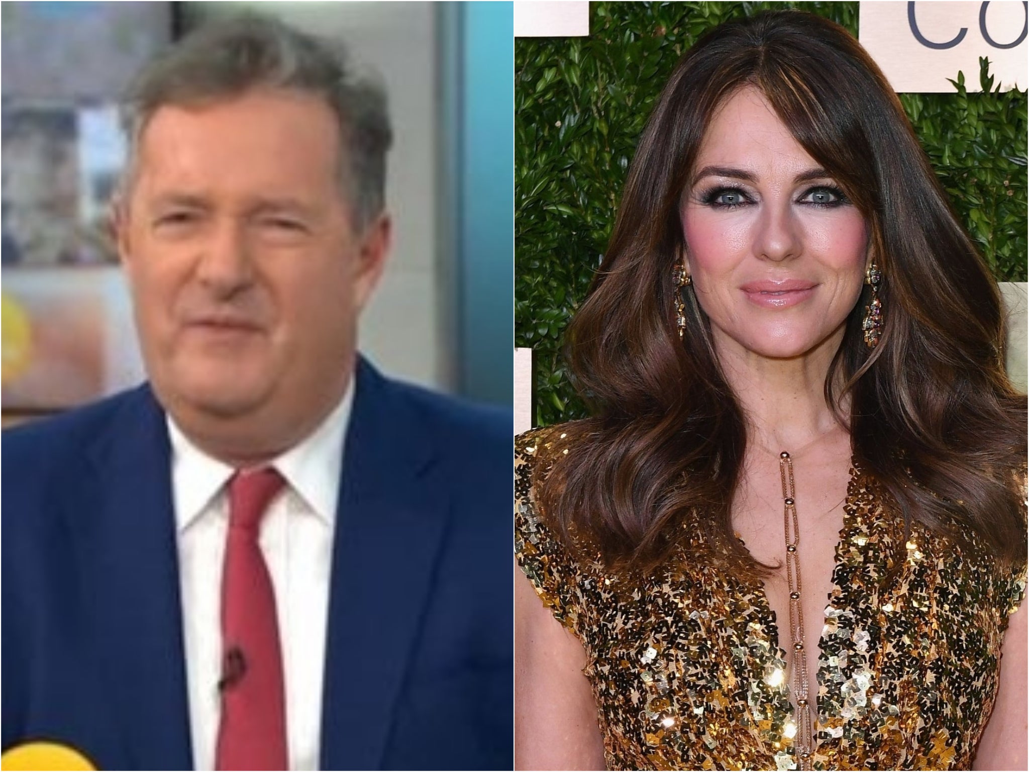Piers Morgan dice a Elizabeth Hurley “sedienta y espeluznante” en foto