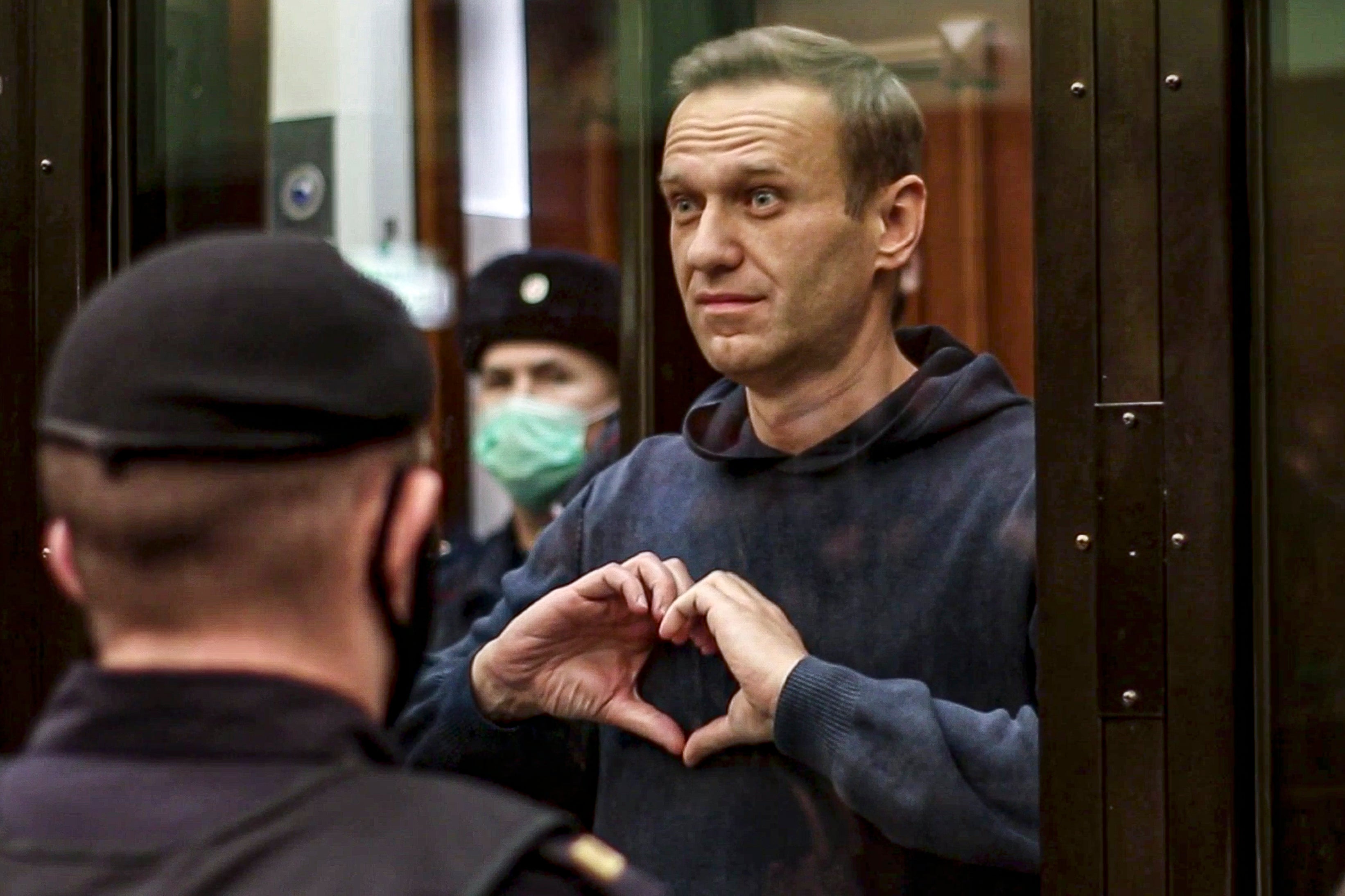Alexei Navalny en la audiencia del tribunal de Moscú en febrero de 2021