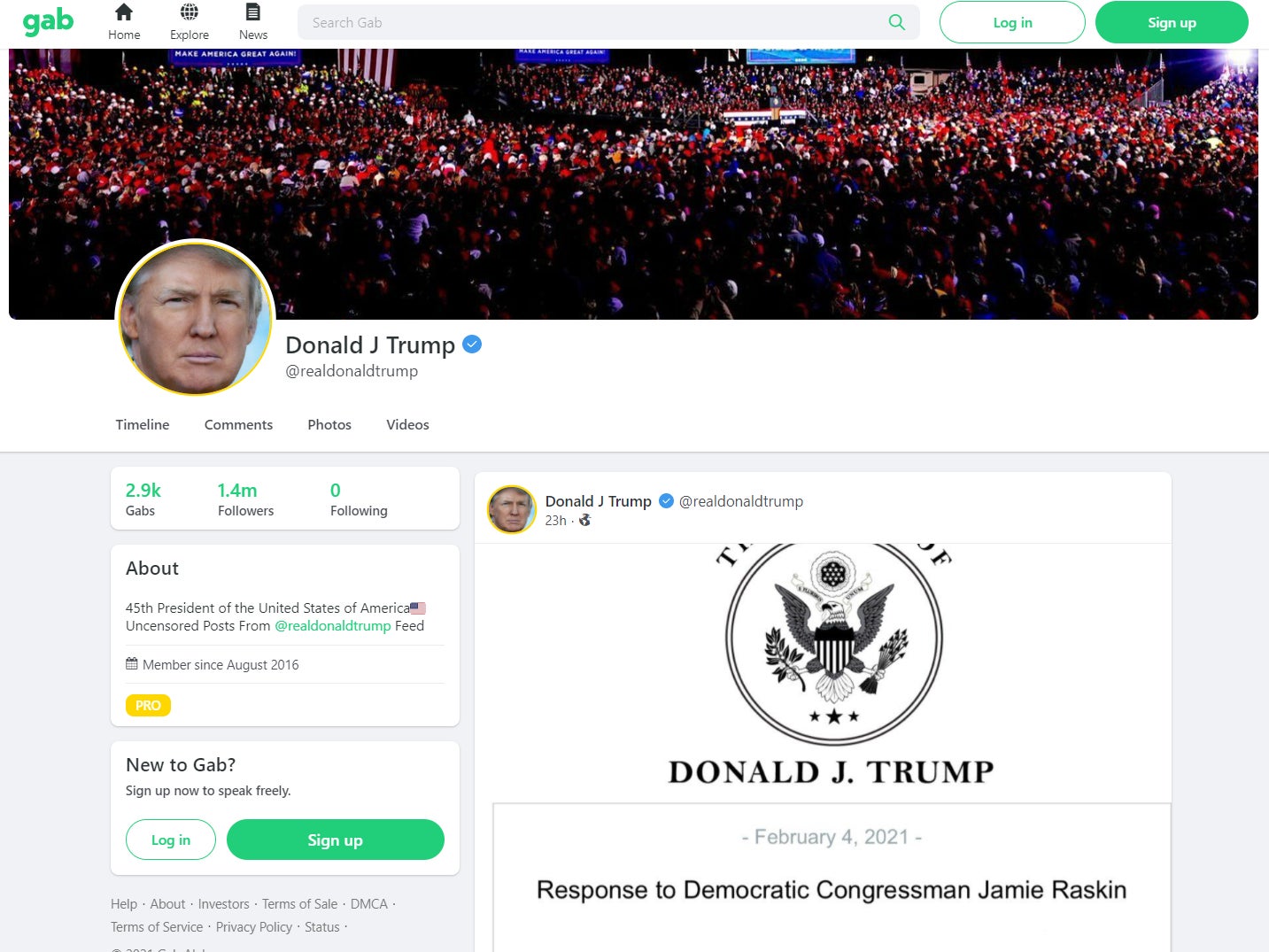 Todo lo que debes saber sobre Gab, la red social de rápido crecimiento donde se refugiarán Trump y sus seguidores