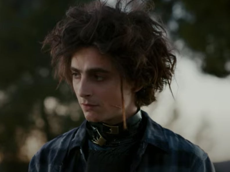 Timothee Chalamet como Edgar Scissorhands en el anuncio del Super Bowl de Cadillac