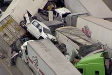 Fort Worth: video aéreo muestra un accidente masivo en el que 100 automóviles terminaron apilados en Texas