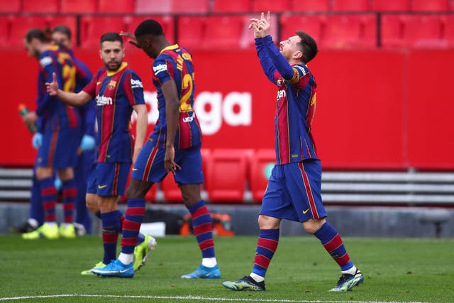 <p>La magia de Lionel Messi apareció en el campo con una diana y una asistencia para que Barcelona venciera de visita a Sevilla</p>