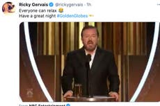 Globos de Oro: Ricky Gervais comparte mensaje para estrellas de Hollywood antes de la ceremonia