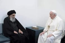 “Borrar el lenguaje de la guerra”; Papa Francisco sostiene reunión con el máximo clérigo chiíta de Irak