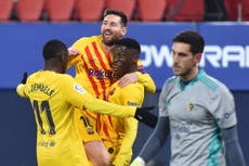 LaLiga: Barcelona acecha el liderato tras vencer a Osasuna a domicilio