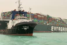 Bloqueo del Canal de Suez retiene bienes por 9.600 MDD al día; retirarlo llevará semanas