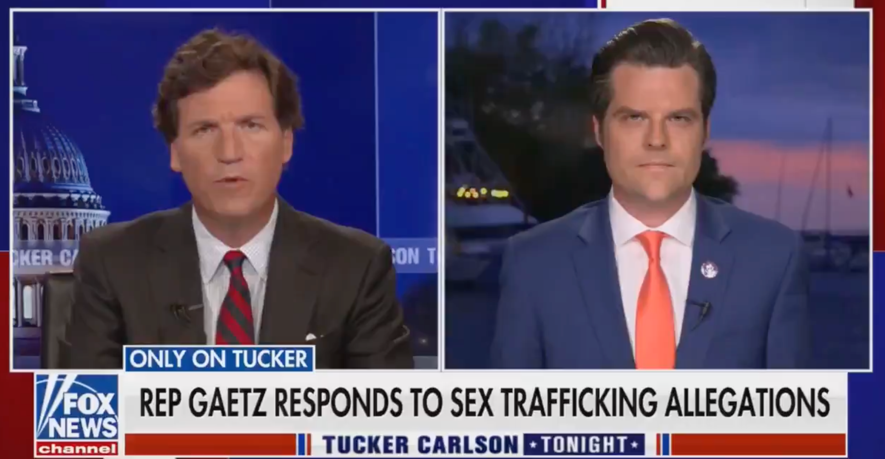Tucker Carlson dice que la entrevista a Matt Gaetz fue “una de las más extrañas” que ha hecho
