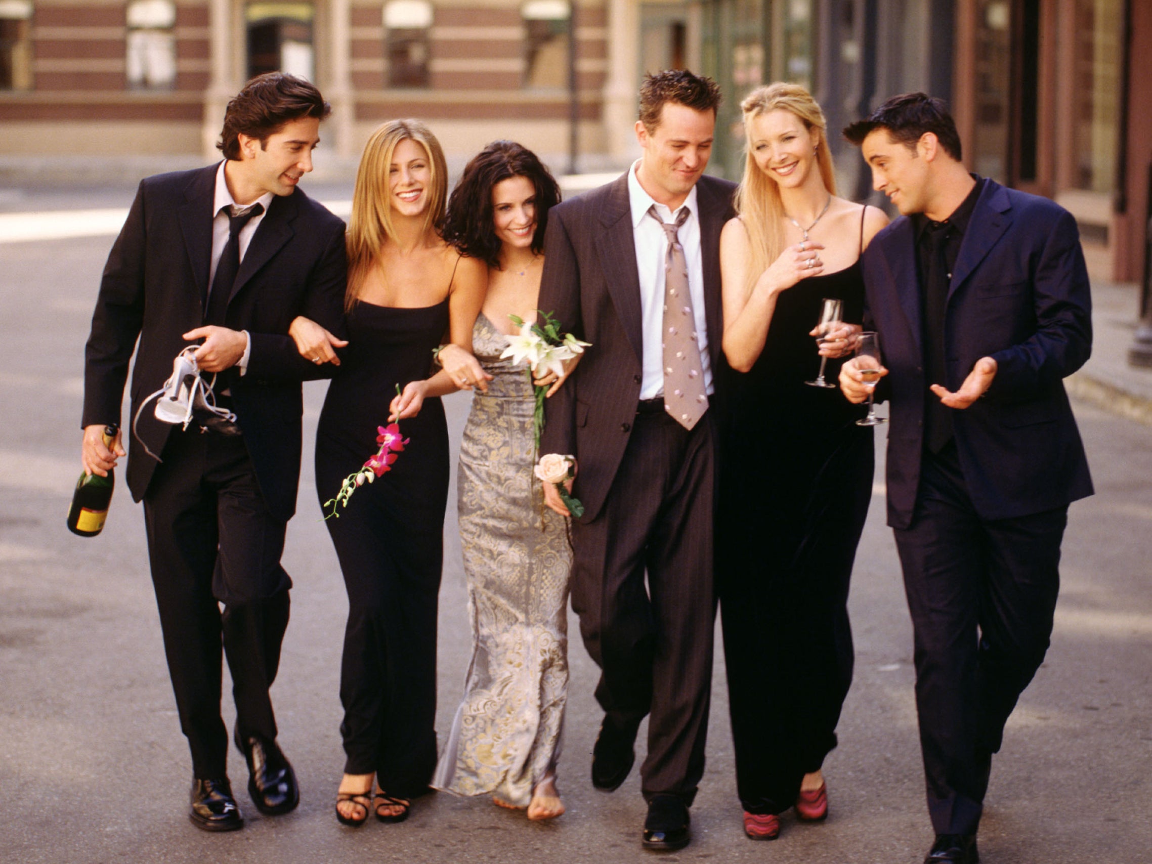 El elenco de Friends en una foto promocional de archivo