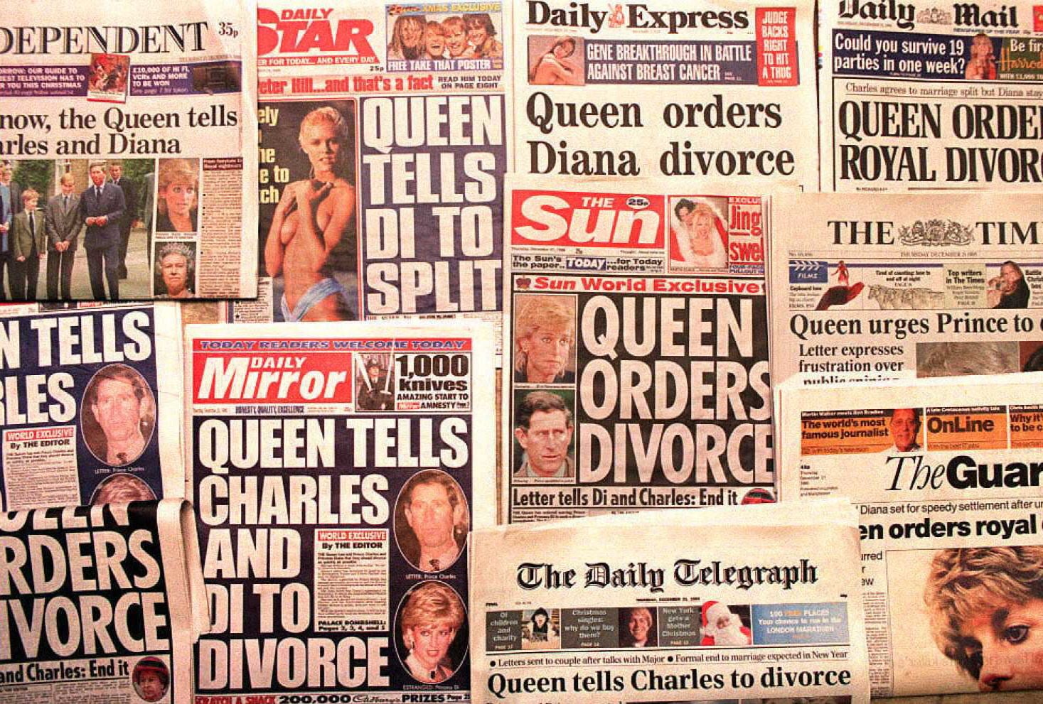 Los periódicos informan que la reina Isabel había enviado una carta al príncipe Carlos y a la princesa Diana en la que expresa su “deseo de un divorcio expedito”