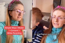 Madre se vuelve viral con videos que muestran cómo les enseña a sus hijos el consentimiento