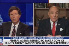 Giuliani dice en entrevista a Tucker Carlson que ofreció a los agentes del FBI la computadora portátil de Hunter Biden durante la redada