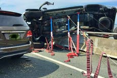 Buen samaritano salva a niño luego de un accidente automovilístico en puente de Maryland