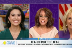 Jill Biden sorprende a la maestra del año durante una entrevista televisiva