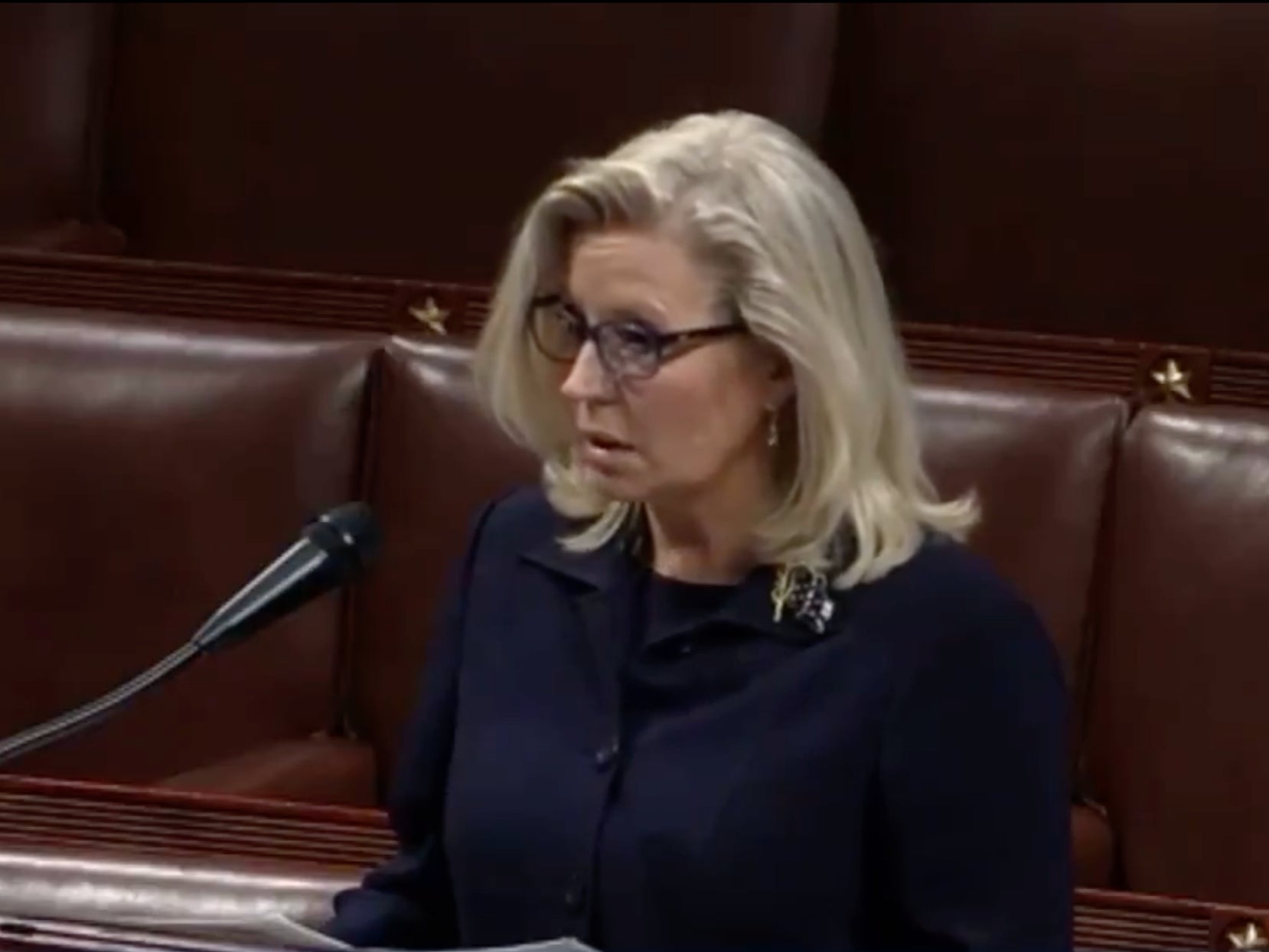 Liz Cheney volvió a señalar las mentiras de Trump previo a la votación sobre su remoción