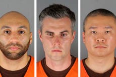 George Floyd: Tres exoficiales acusados de asesinato permanecen libres bajo fianza hasta 2022 después de que el juez pospuso el juicio