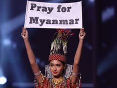 “Nuestra gente está muriendo”, se manifiesta participante de Myanmar durante Miss Universo