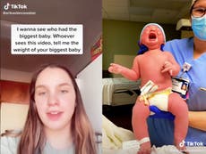 Mujer se vuelve viral después de revelar al “bebé más grande” en TikTok