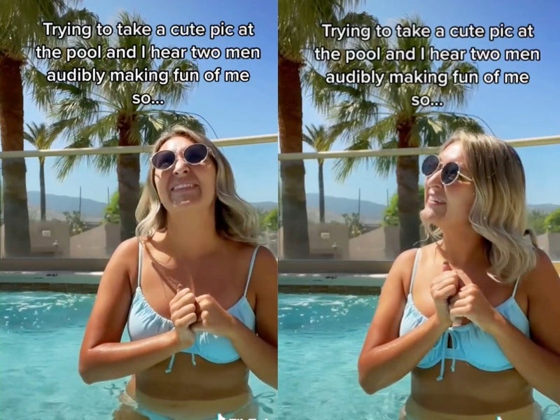 Gente elogia en TikTok a mujer que confronta a hombres que se burlaban de ella mientras tomaba fotos 