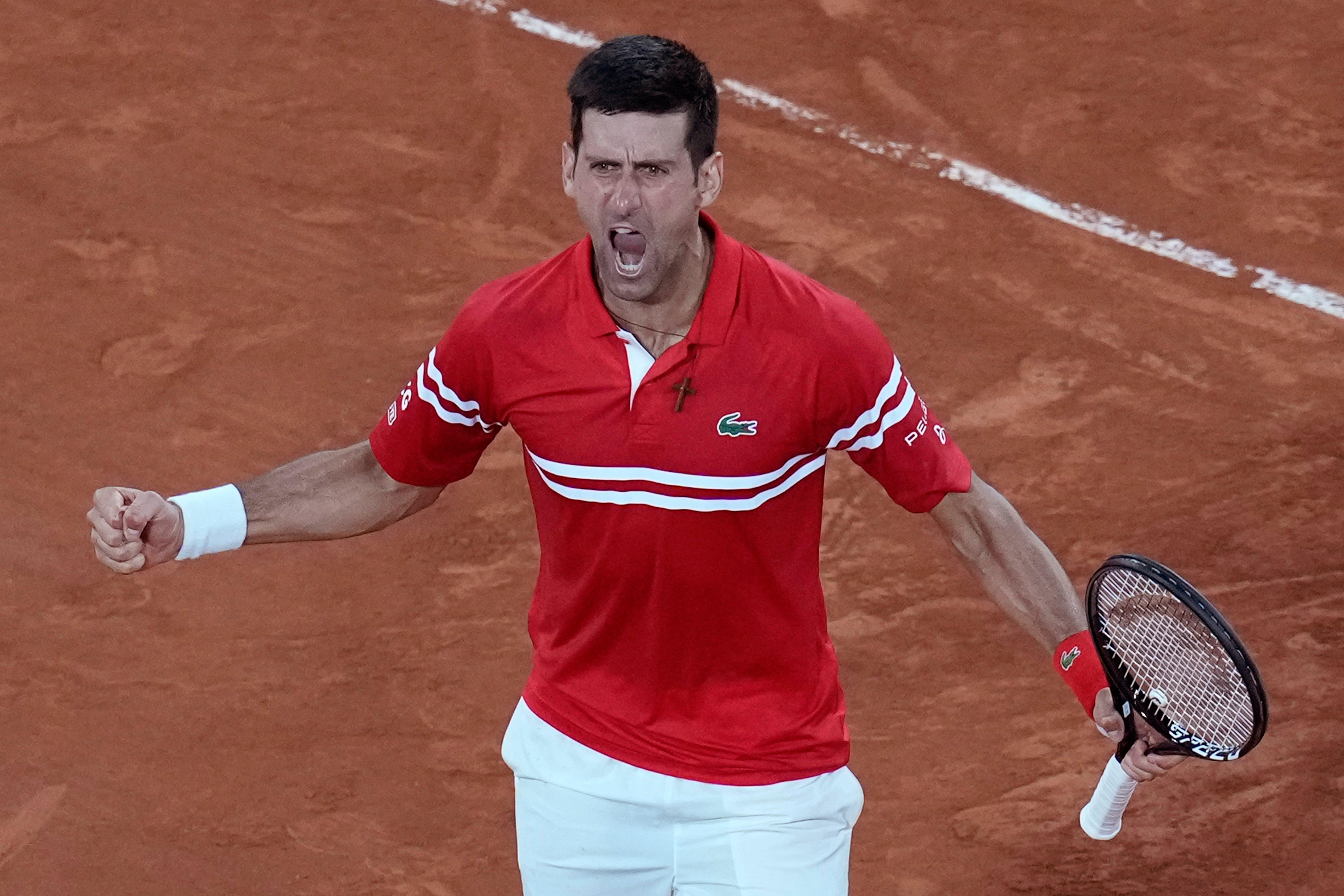 Novak Djokovic celebra